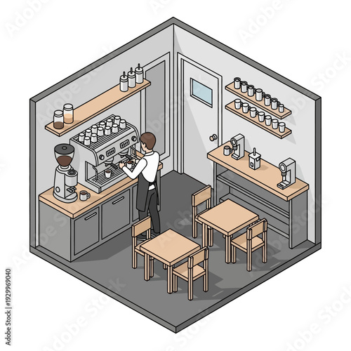 Isometric Laboratory Scene with Scientists Working.