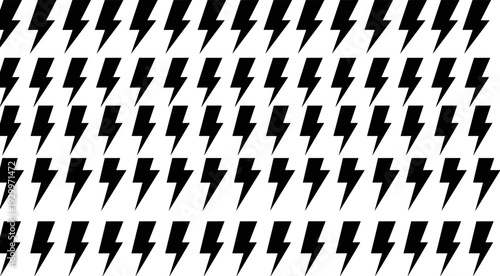 Lightning bolt silhouette vector pattern set, electric thunder icons collection in multiple shapes, black energy symbol illustration isolated on white background