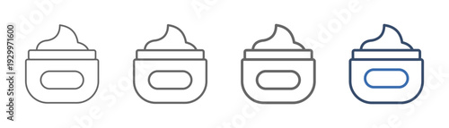 
outline icon set cream with cosmetic design