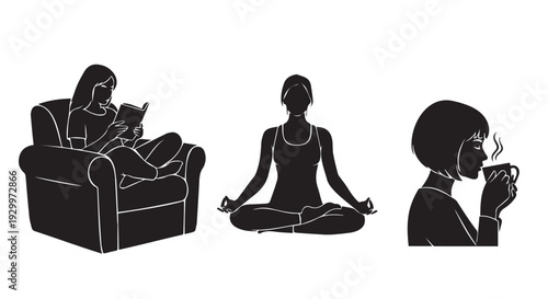 Relaxation Silhouette: Self-Care & Mindfulness