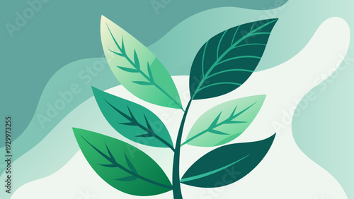 Soft green botanical silhouette in modern flat vector style. Clean, calming wall art perfect for eco interiors, wellness branding, and printable decor.