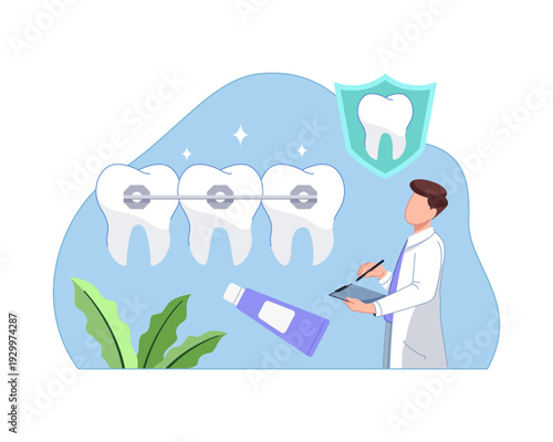 Orthodontic Braces Dental Care Concept