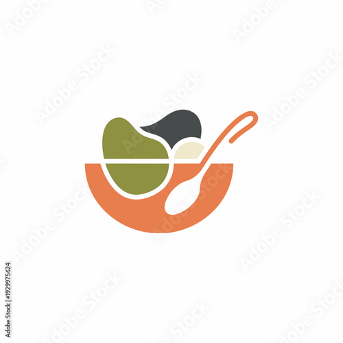 Healthy Avocado and Banana Smoothie Bowl with Spoon.