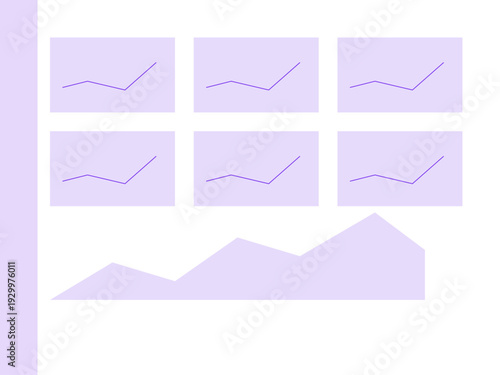 Business Analytics Dashboard UI Template with Growth Charts Purple Theme Vector