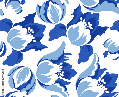 Seamless flowers pattern. Hand draw abstract floral pattern.