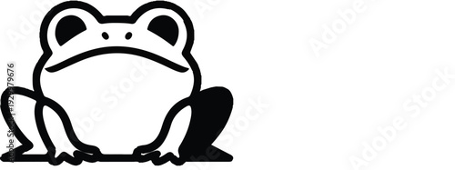 Frog illustration black and white vector art