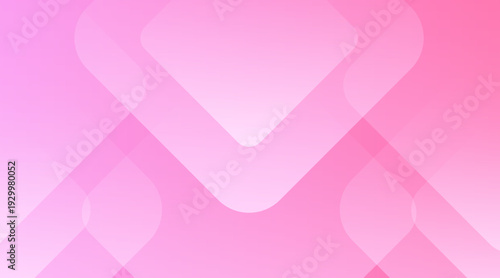 Abstract geometric pattern of overlapping shapes in a gradient pink background from a direct viewpoint