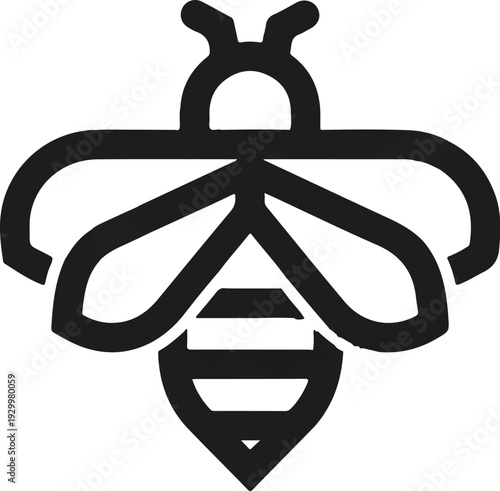 Geometric bee symbol vector illustration