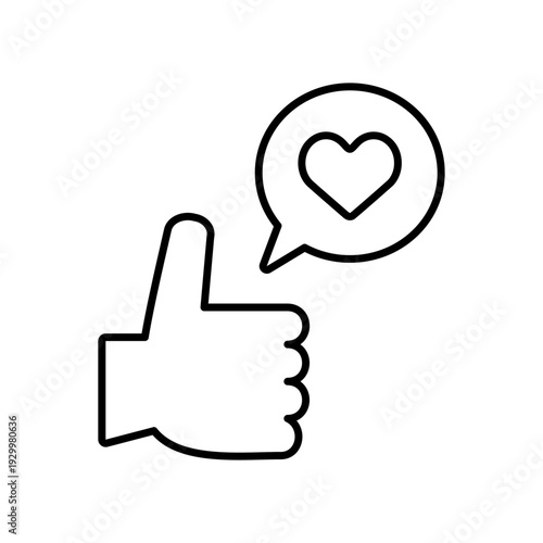 吹き出しハート付きのいいねアイコン