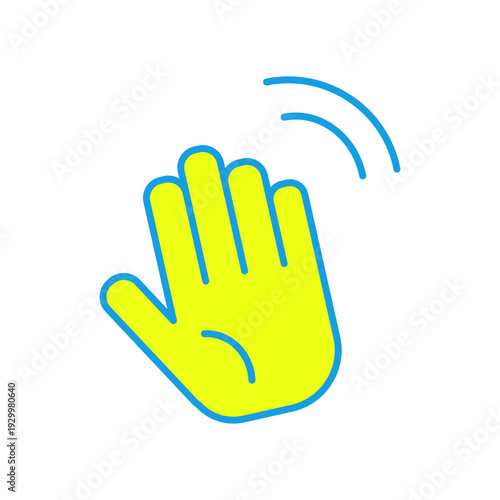 手を振るジェスチャーの手アイコン
