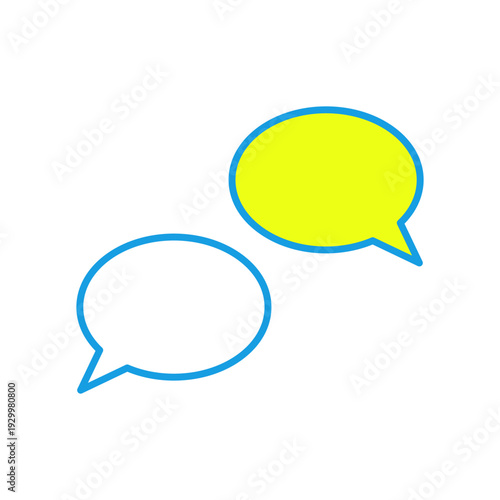 会話用の吹き出し2個のチャットアイコン