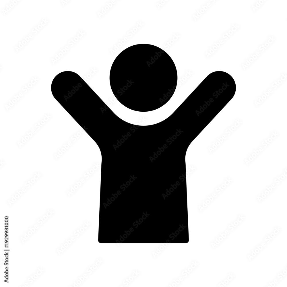 Obraz premium 両手を上げる人のアイコン