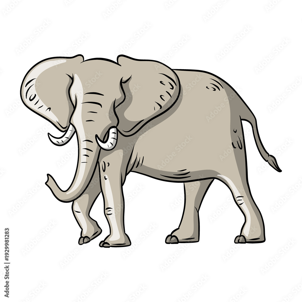 Fototapeta premium African Elephant Illustration. Wildlife Animal Cartoon