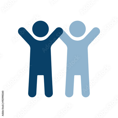 勝利を分かち合う二人のピクトグラム