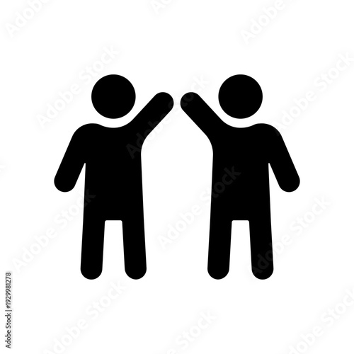ハイタッチする人物のイラスト