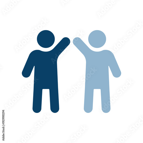 ハイタッチのペアアイコン