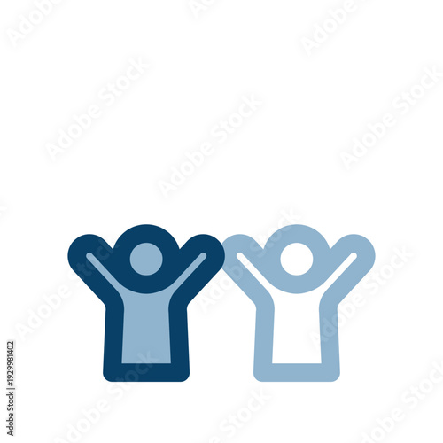 万歳をして喜ぶ人物のアイコン