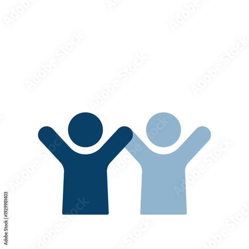 達成を喜ぶ二人のアイコン