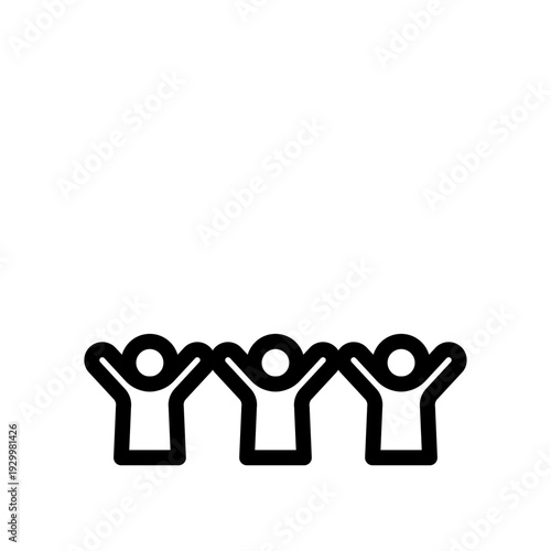 万歳をする3人グループのアイコン