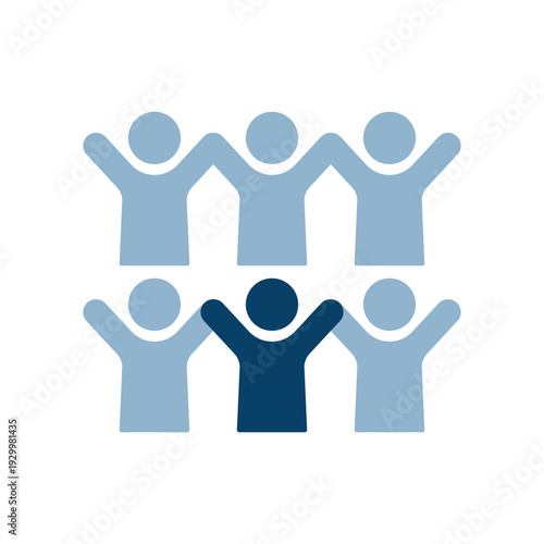 手を上げる複数の人物のアイコン