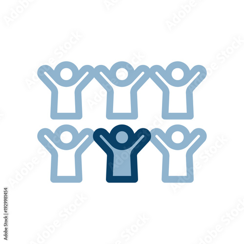 挙手する人々のチームアイコン