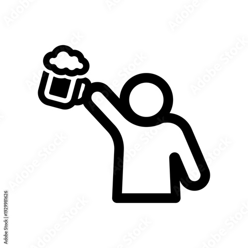 ビールで乾杯する人物のアイコン