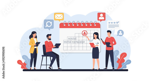 Professional Office Meeting Vector Illustration of Business Planning and Strategy