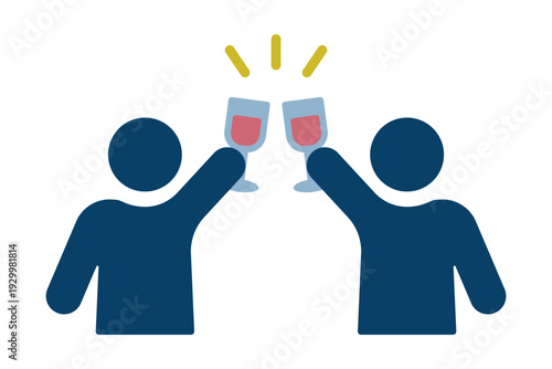 二人の人物が乾杯するアイコン