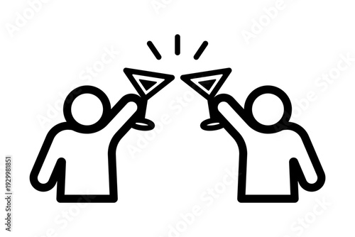 二人の人物が乾杯するアイコン