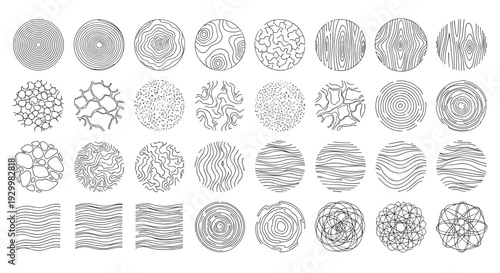 Set of various circular decorative patterns and designs collection