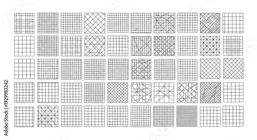 Collection of various knitting and crochet pattern templates for craft projects