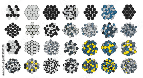 Collection of molecular structures and chemical models in various colors