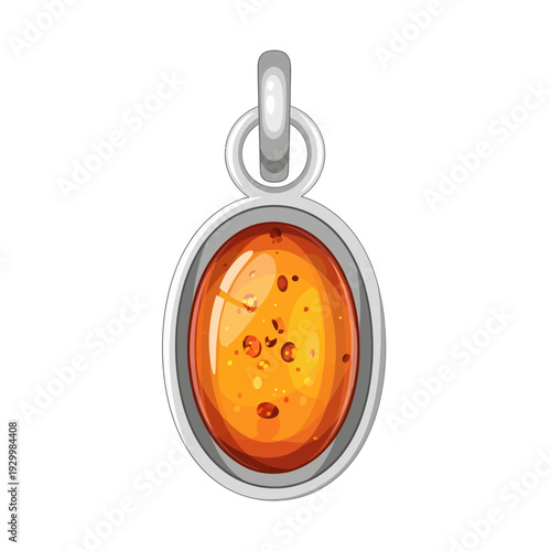 Celebrating National Amber Day with a silver pendant featuring an oval amber gemstone