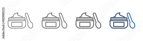 
outline icon set body scrub with body care cosmetic design