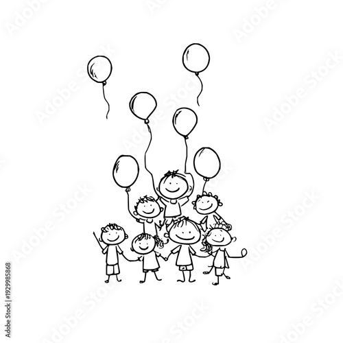 Children Holding Balloons Smiling
