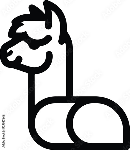 Minimalist llama icon profile view for design elements