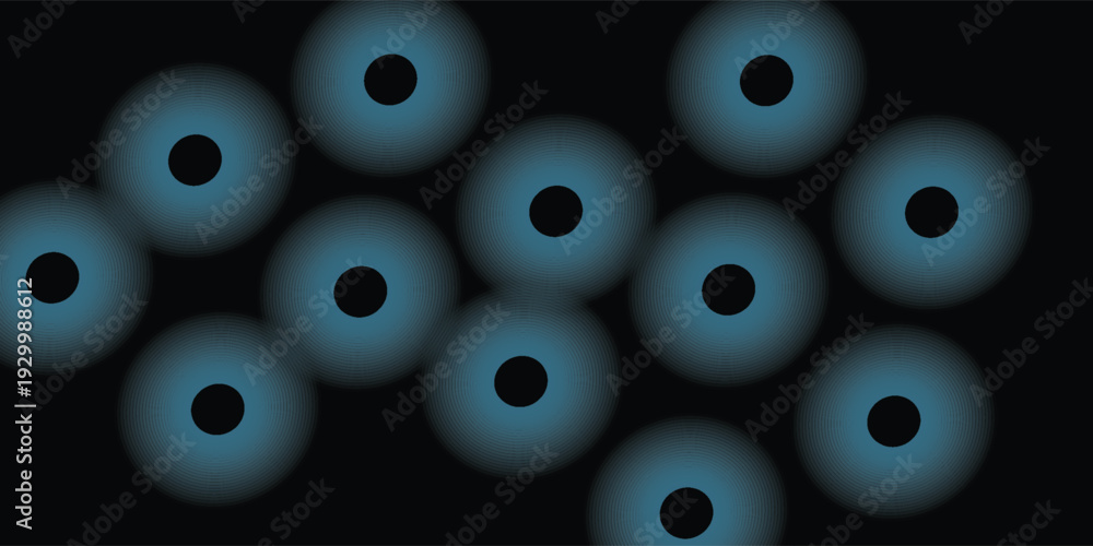 Fototapeta premium Blue abstract background with glowing circles. Swirl circular lines pattern. Geometric spiral. Twirl element. Modern graphic desi