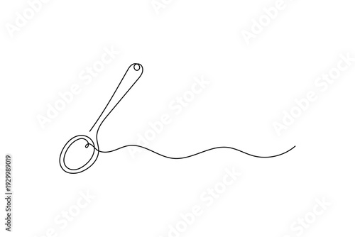 Spoon single continuous line art modern minimalist vector illustration