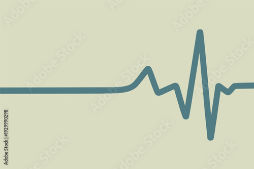 Stylized heart rate monitor line on beige background