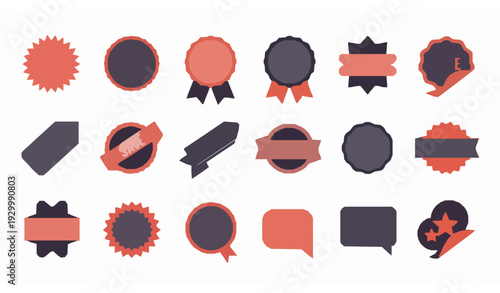 Flat sale stickers and starburst badge vector collection