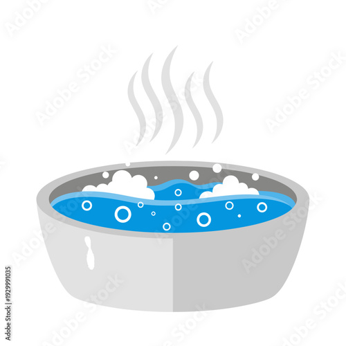 Celebrating National Hot Tub Day with a steaming hot tub filled with bubbling water and rising steam