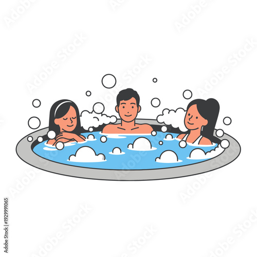 Celebrating National Hot Tub Day with Friends Relaxing in a Hot Tub on a Cold Winter Night
