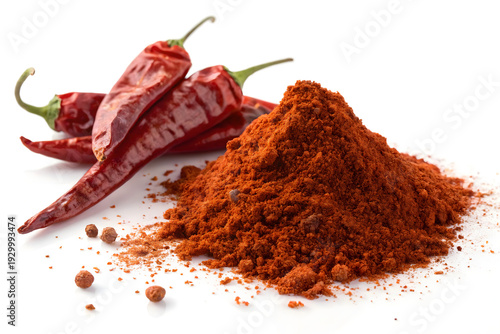 Chili Powder Heap Isolated on White Background
