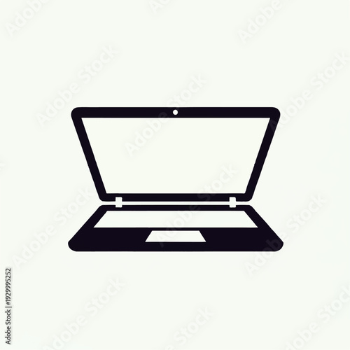 Open Laptop Computer with Blank Screen.