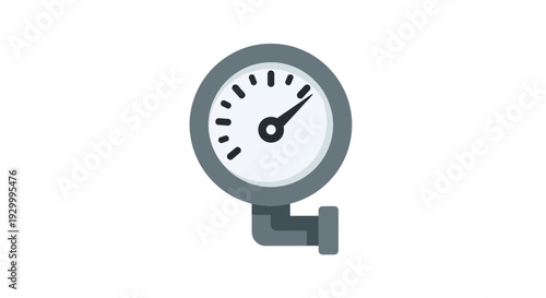 Pressure gauge illustration, vector style graphic, measuring instrument, industrial design, equipment.
