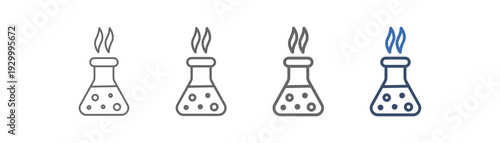 
outline icon set acid with acid bottle design