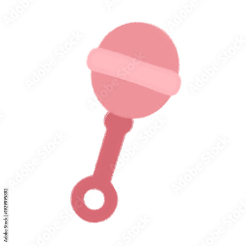 Foto pink baby rattle toy illustration