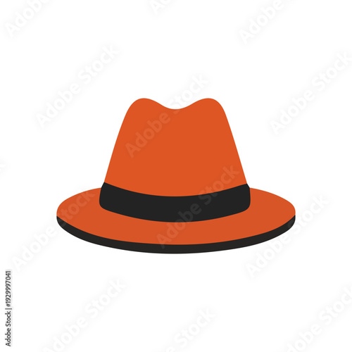 Orange Fedora Hat Icon