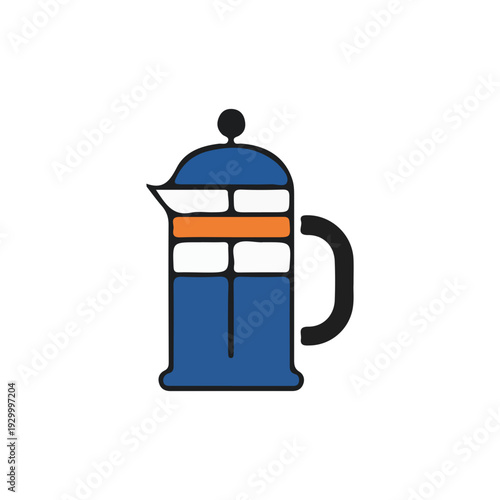 Blue French Press Icon