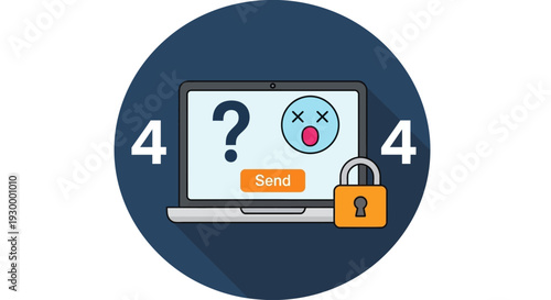 Camping illustration with 404 error message in a circular frame, featuring tents and trees at dusk